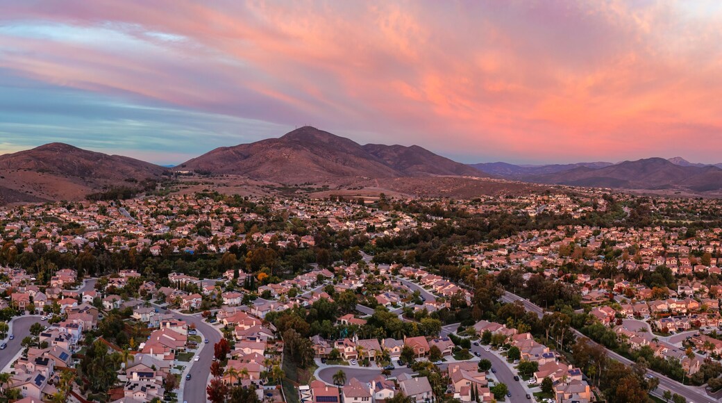 Aerial view of residential subdivision houses