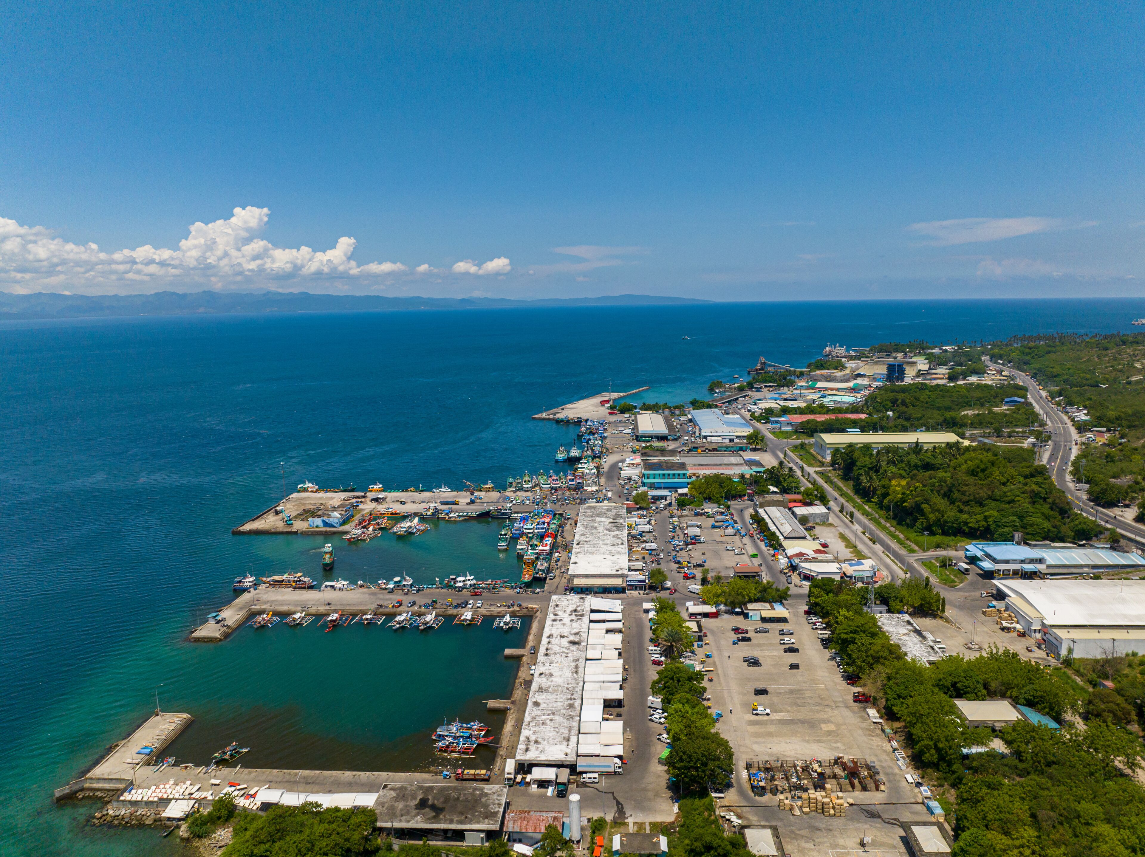 Top view of Fish Port in General Santos City. Mindanao, Philippines.