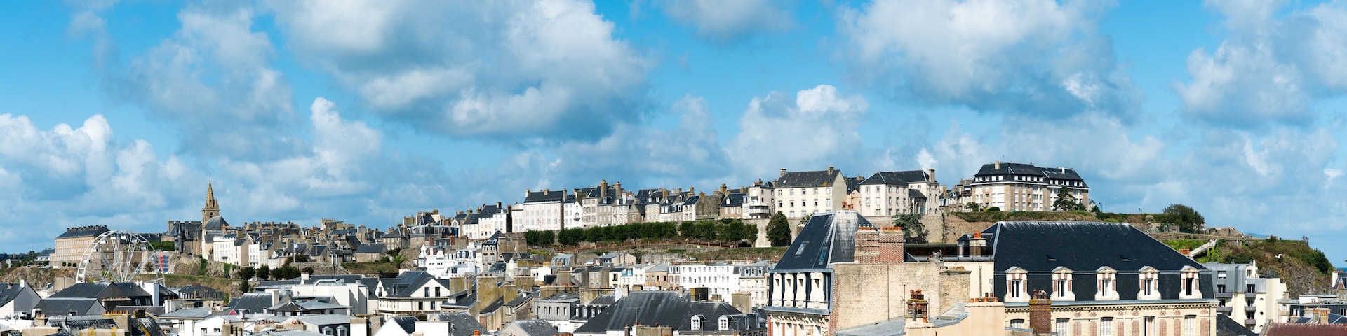 panorama cityscape view of Granville in Normandy