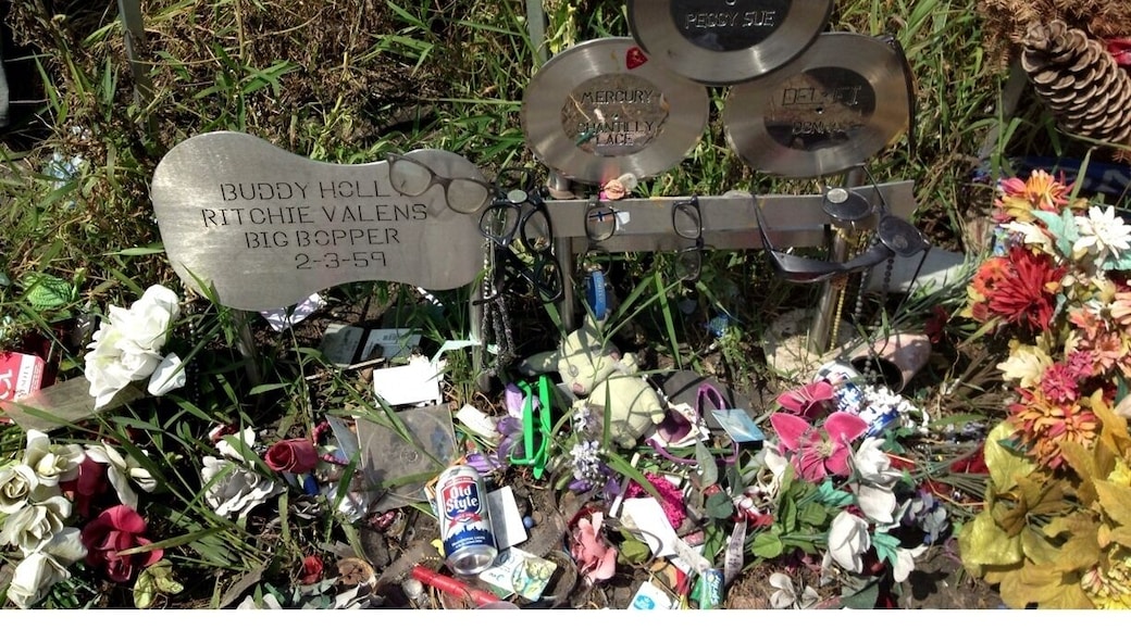Site of the Day the Music died, where Buddy Holly, La Bamba, and the Big Bopper's plane went down.