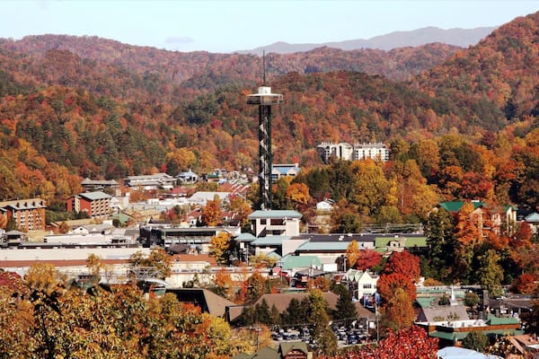 Gatlinburg featuring forests and a small town or village
