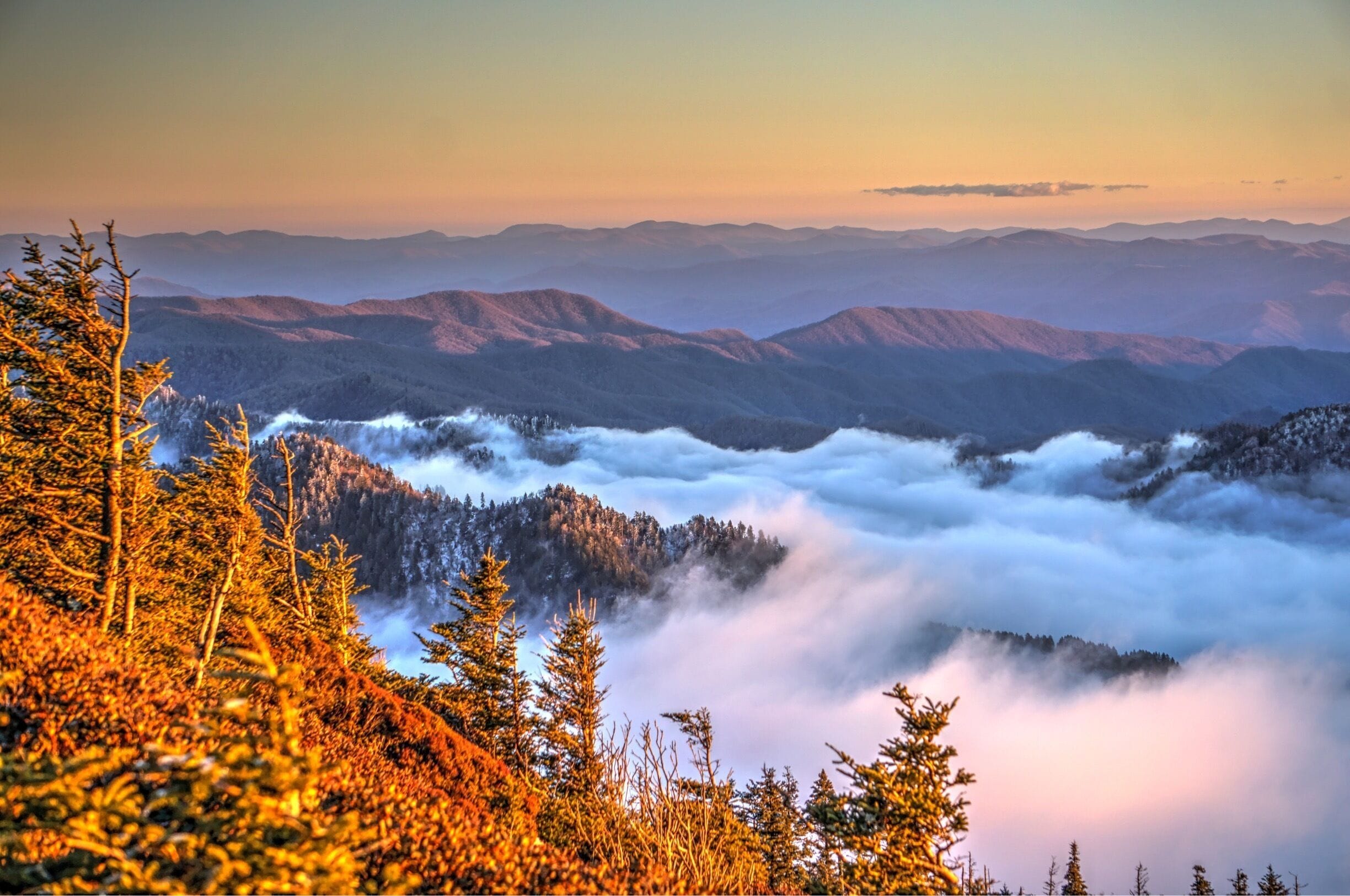 Sunset above the clouds