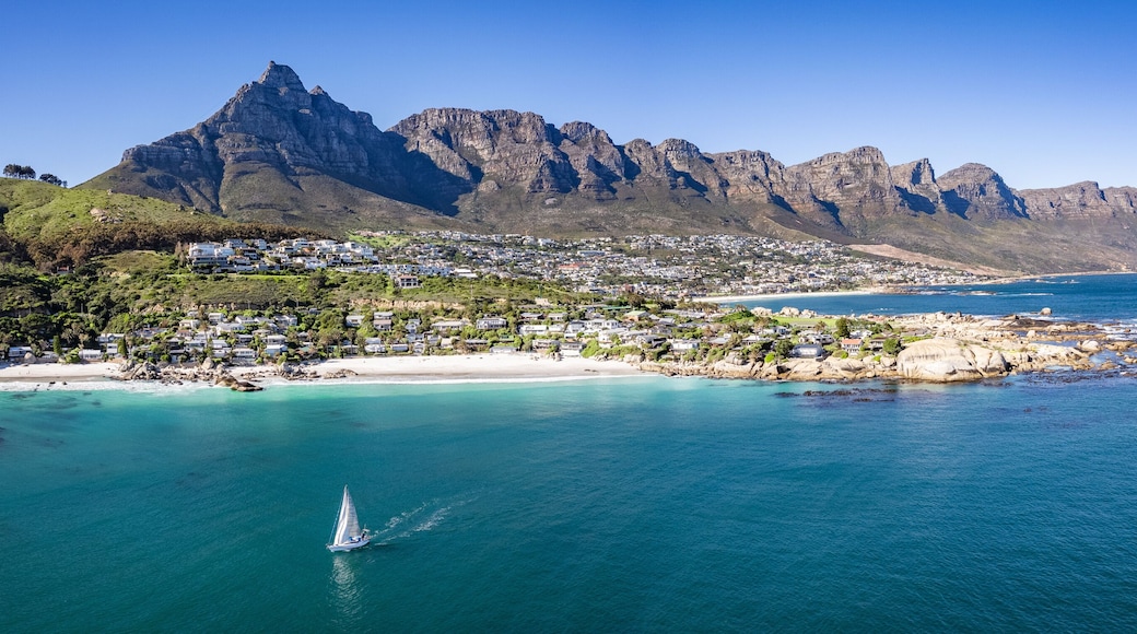 Aerial view of Clifton beach in Cape Town, Western Cape, South Africa
