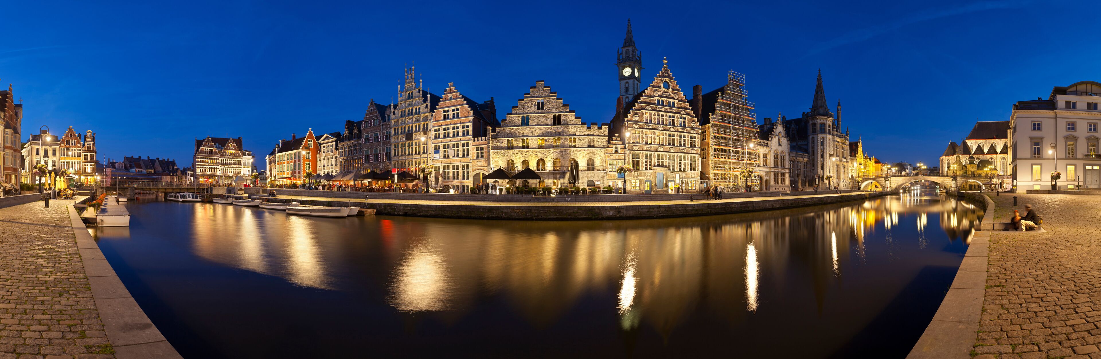 Ghent Panorama At Night, Belgium