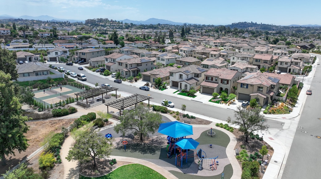 Aerial view of middle class community big houses, Escondido, South California, USA.