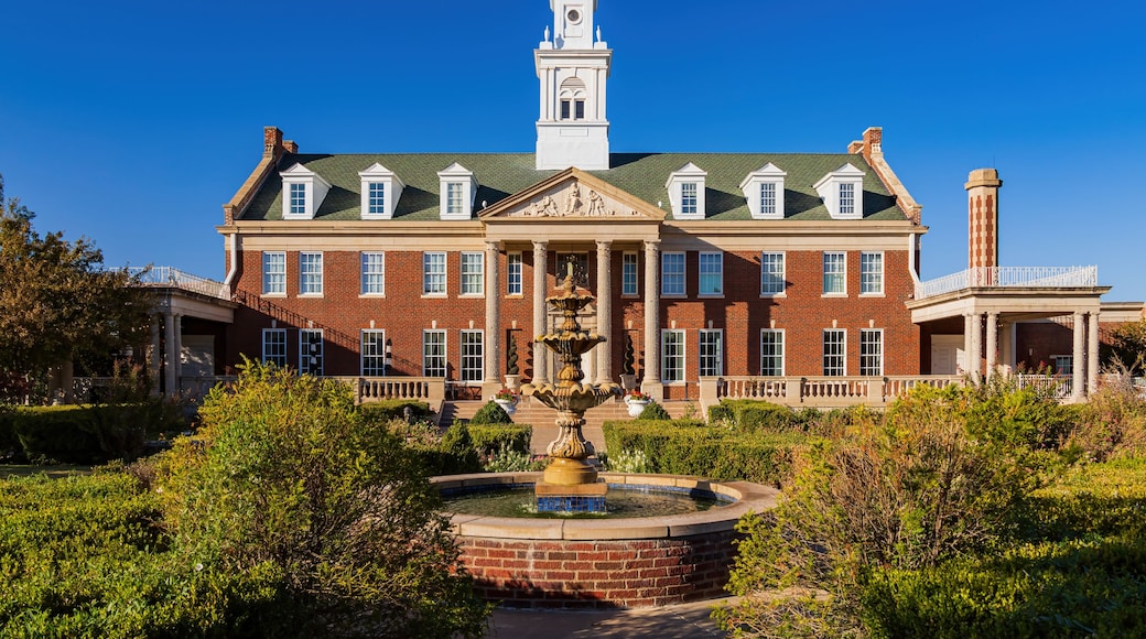 Sunny exterior view of the Dominion House
