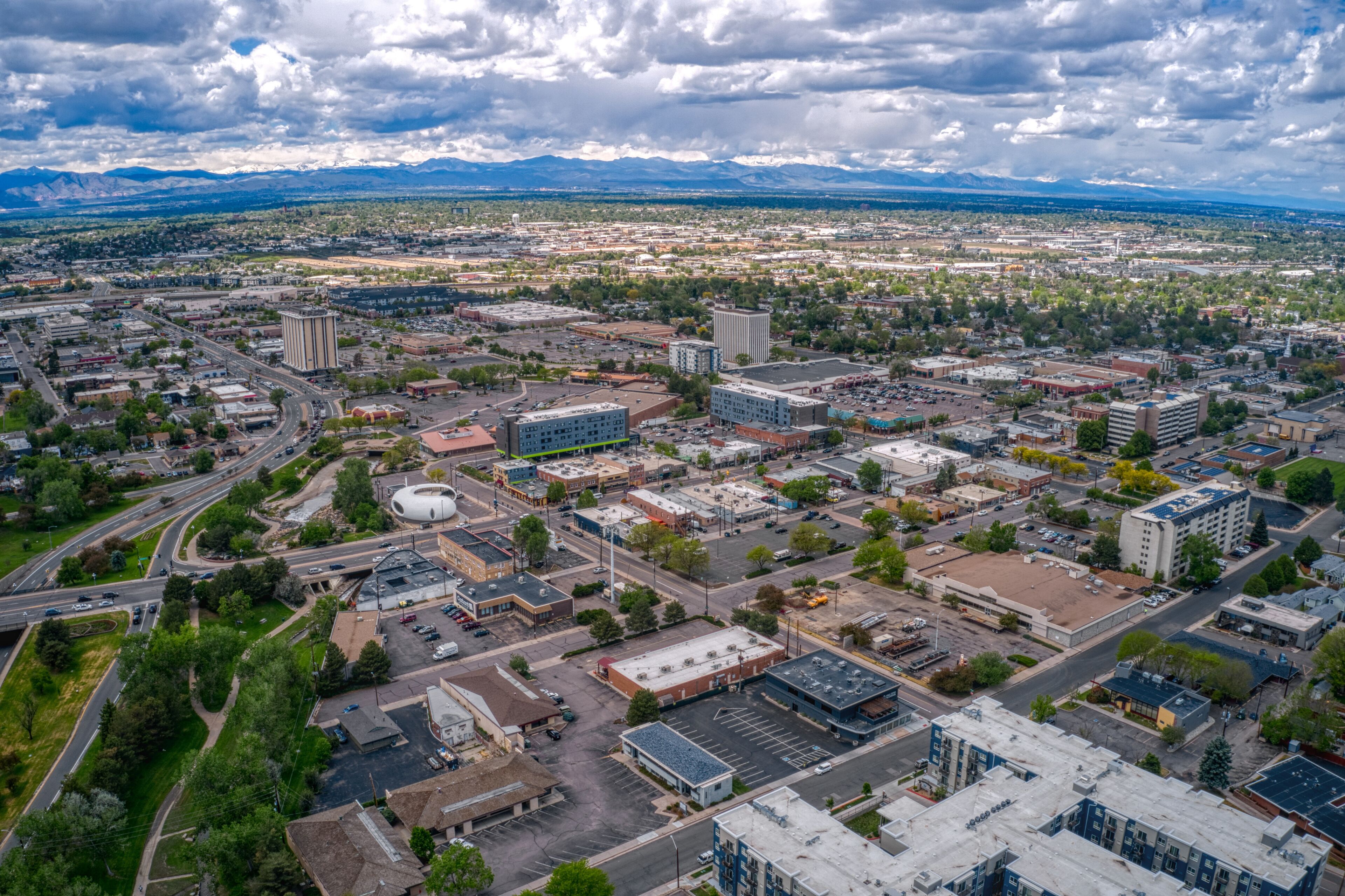 Aerial View of the Denver Suburb of Arvada