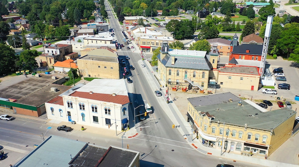 Aerial of Clinton, Ontario, Canada on a fine day
