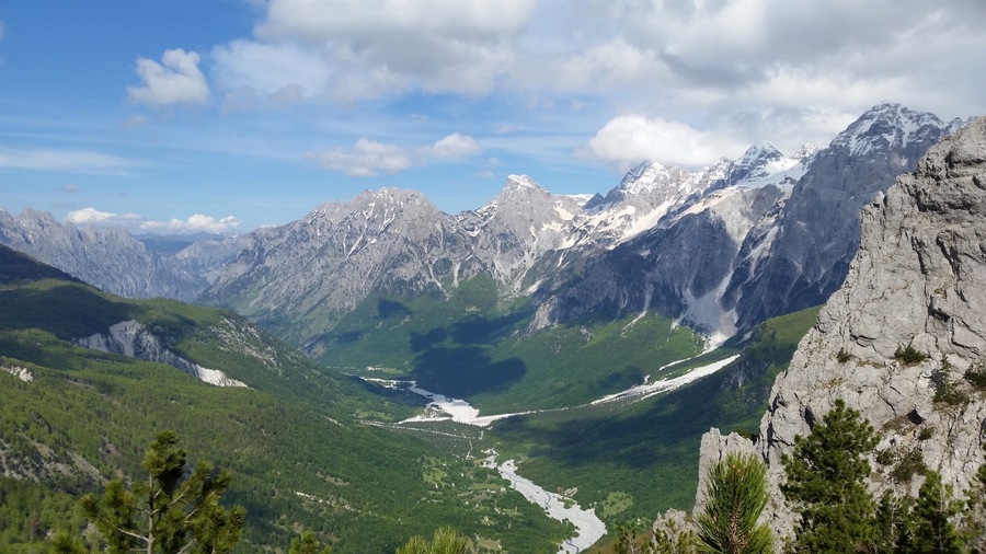 Hiking from the mountain town of Valbonia to Theth in Albania #green