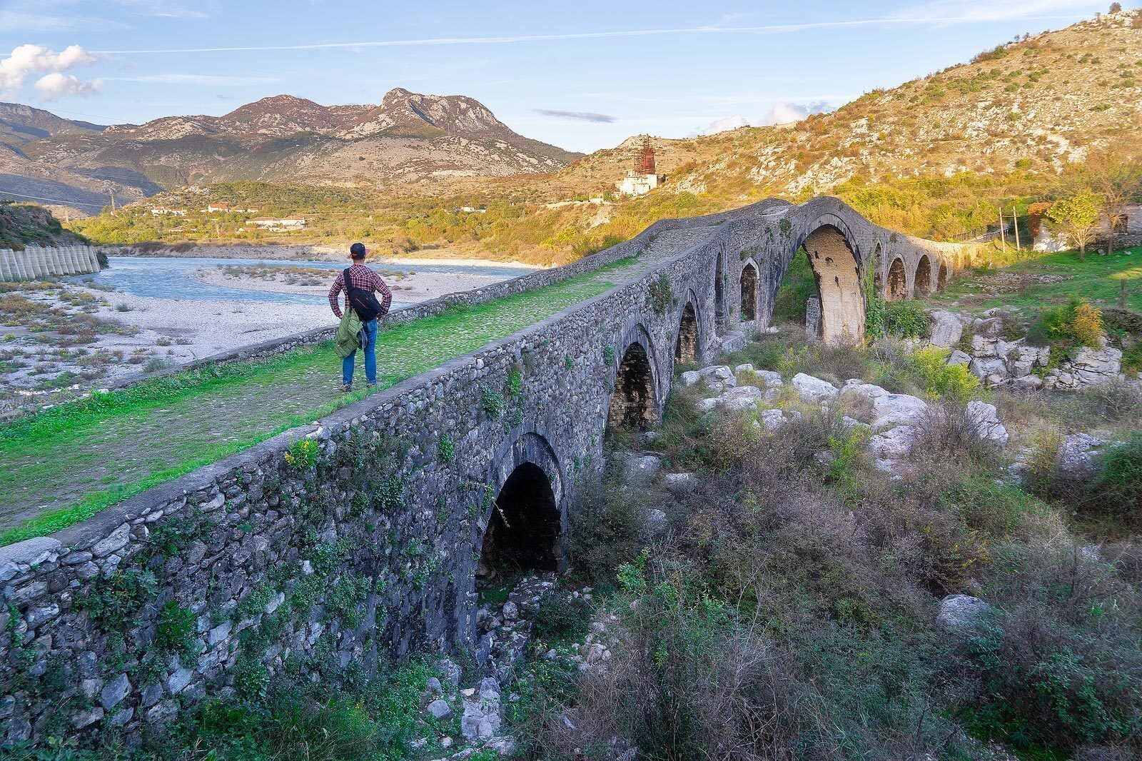 Old Mes Bridge in Skhoder, Albania.