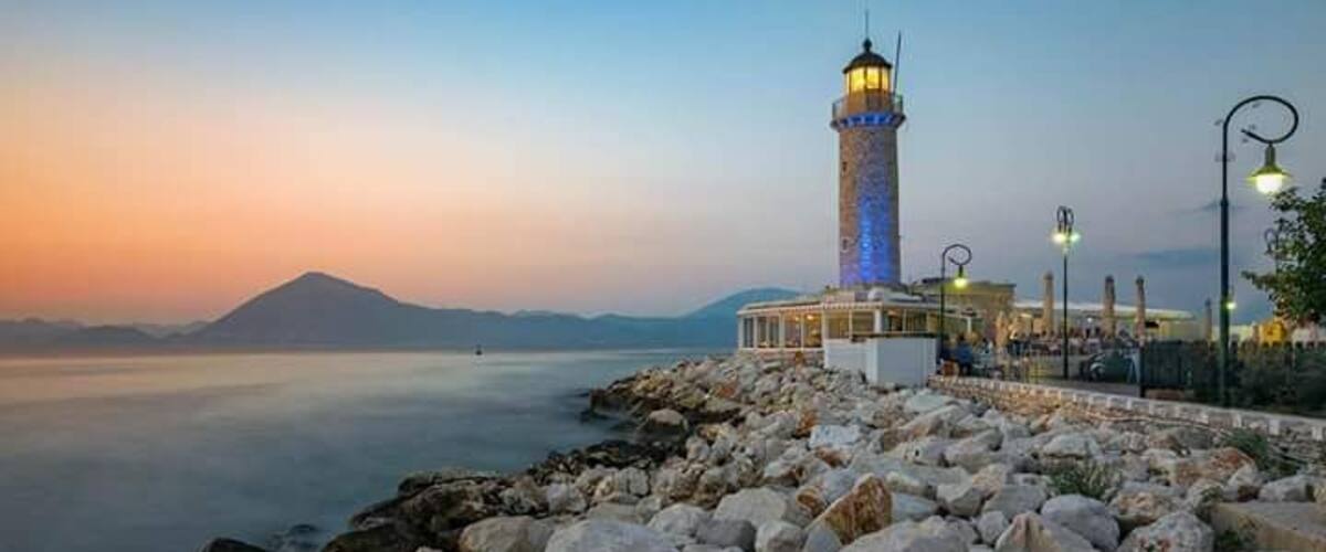 Sunset at patras lighthouse