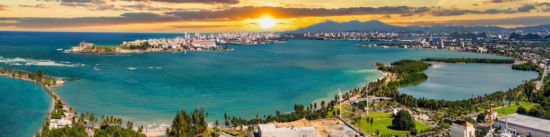 San Juan, Puerto Rico Sunrise Drone Aerial