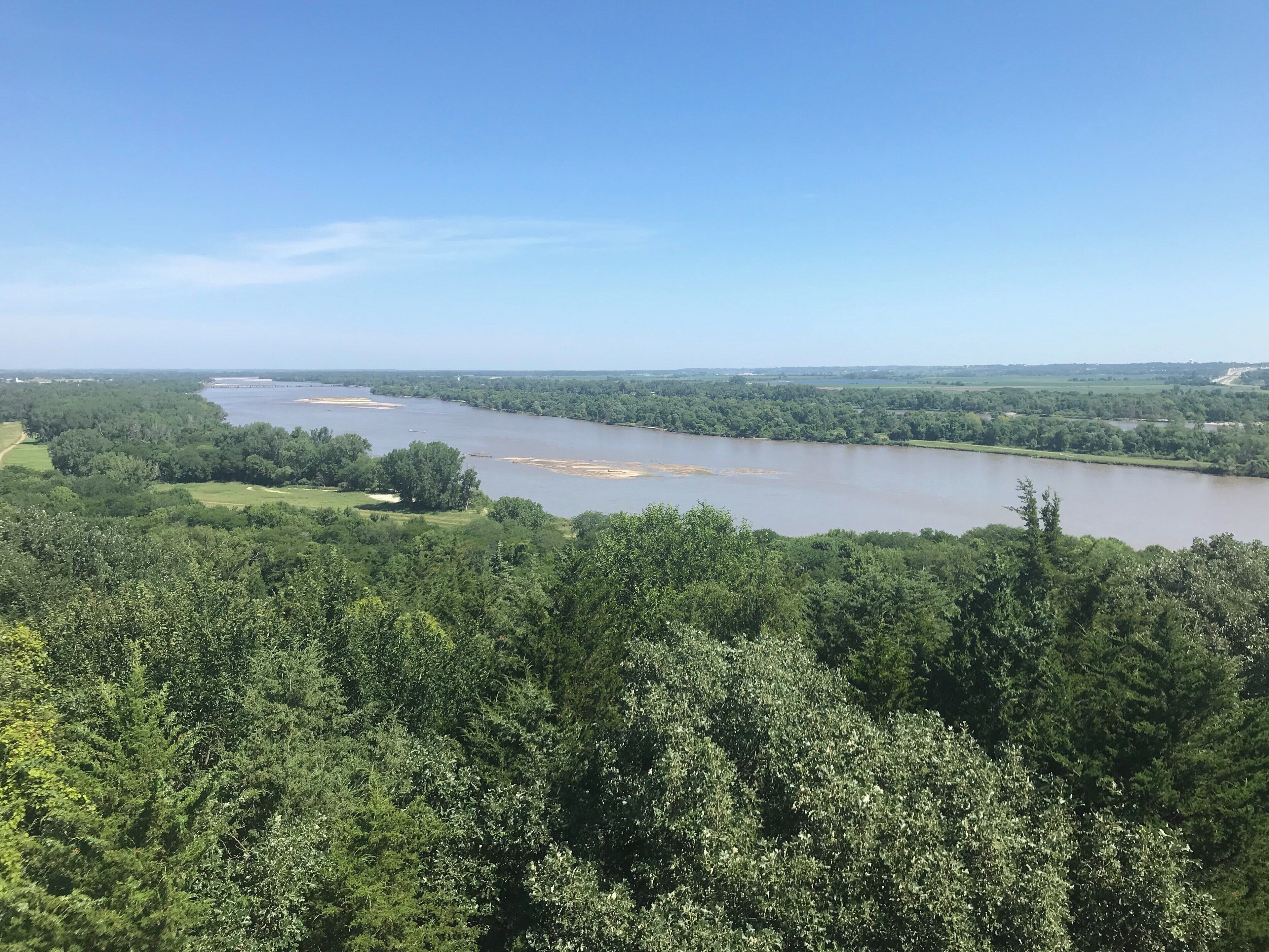 View of Platte River from top of tower.