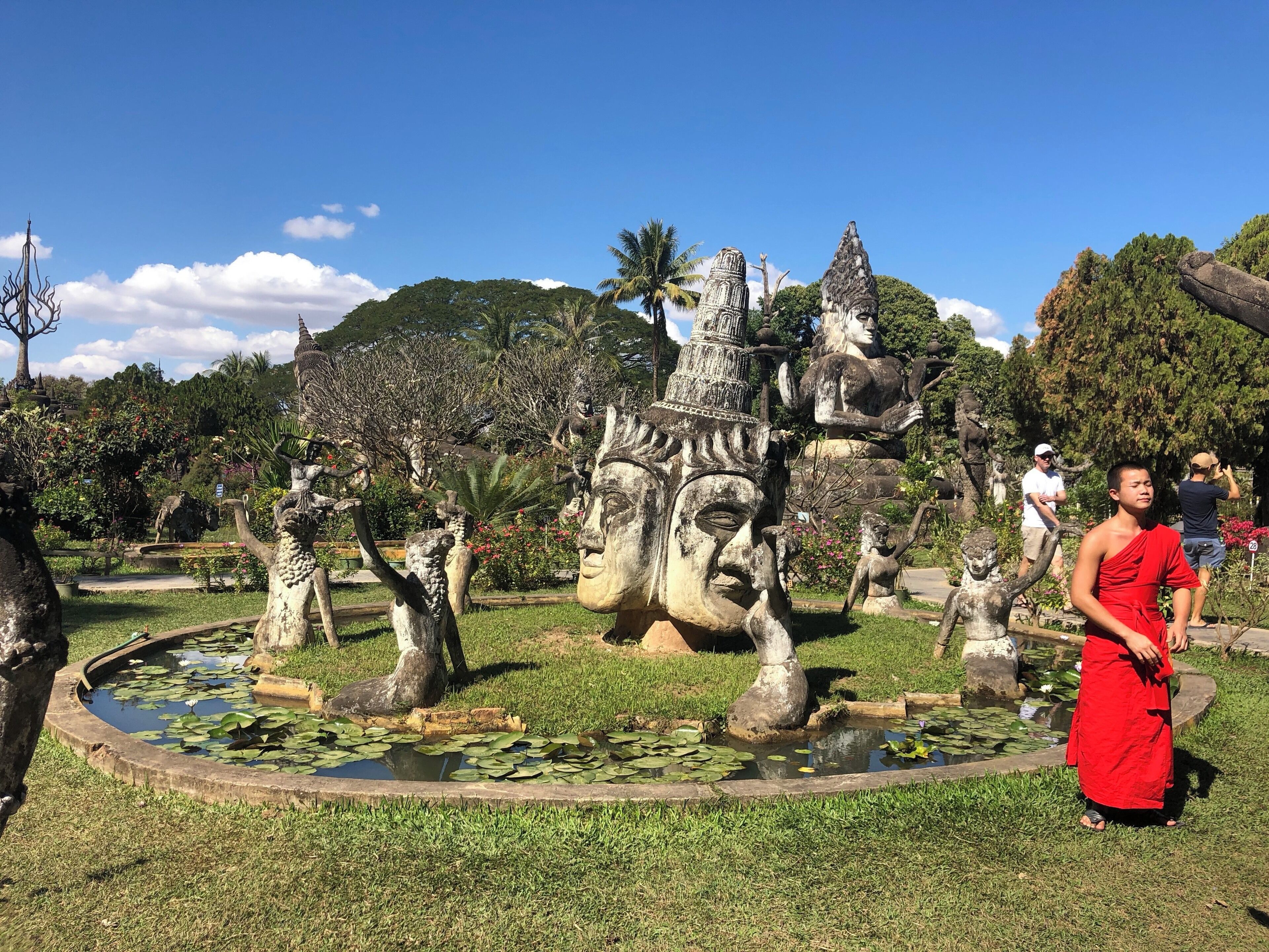 The monk with the statues
