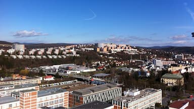 A small town in southeastern Moravia mostly famous for its shoes factory, Bat'á, Tomas Bata University and original architecture. Very nice and cozy, quiet, with a small but entertainment-packed city centre.
