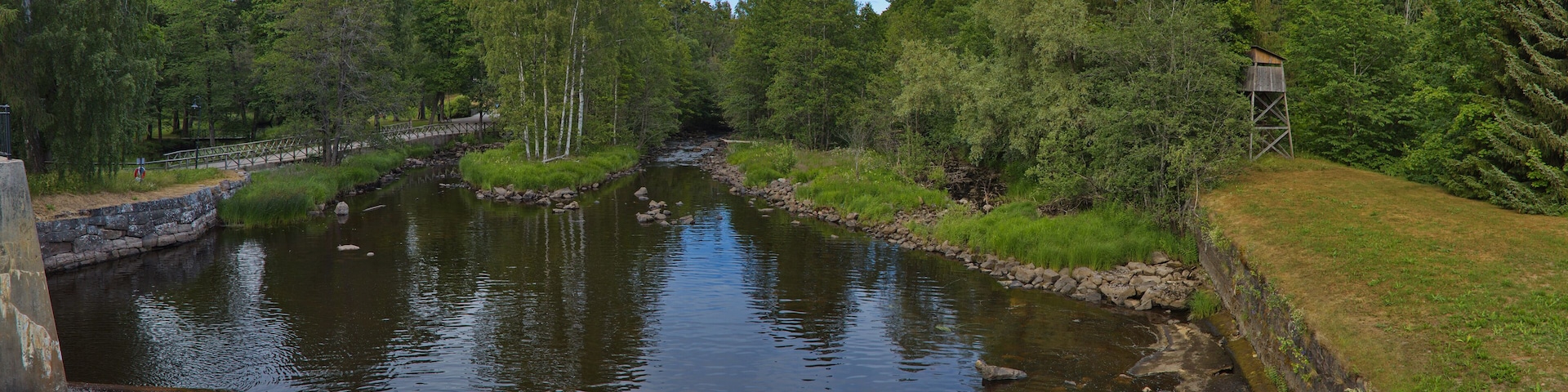 View of the river Gavlean in Gävle, Sweden, Europe
