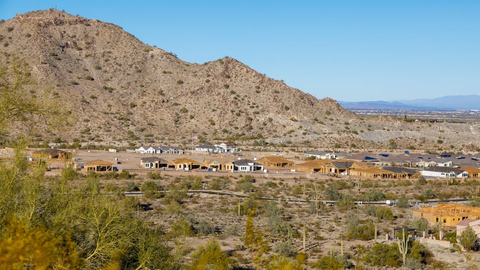 USA, Arizona, Buckeye. Housing construction in desert.