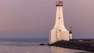 Cobourg East Pierhead Lighthouse by Lake Ontario