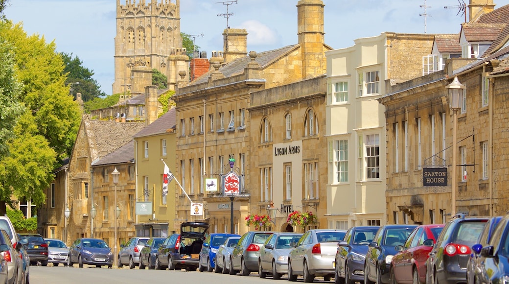 Chipping Campden som inkluderer kulturarv, gatescener og liten by eller landsby