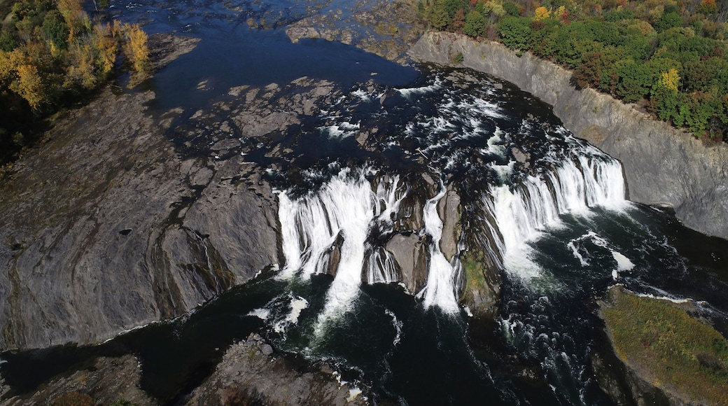 Aerial view of Cohoes Falls in Cohoes, New York