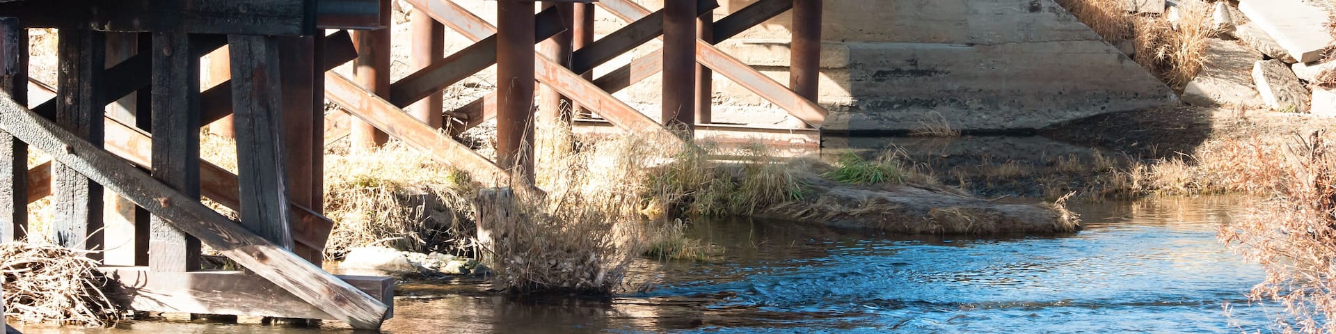 Railroad bridge over the Cache La Poudre river