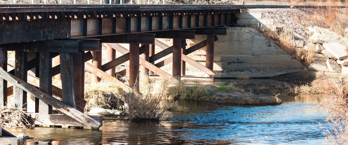 Railroad bridge over the Cache La Poudre river