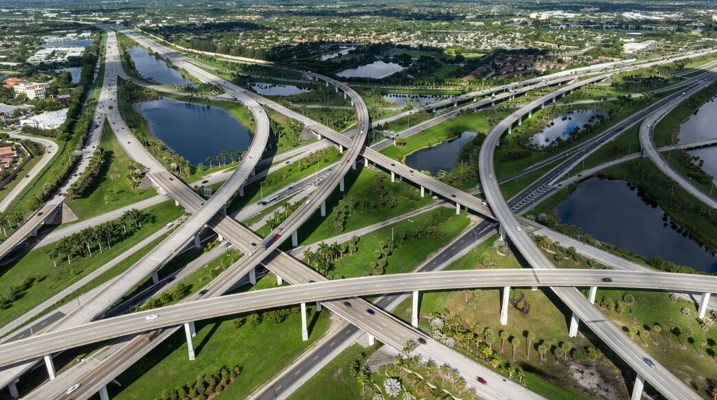 Aerial view of Sawgrass Interchange, Davie, Florida, United States.