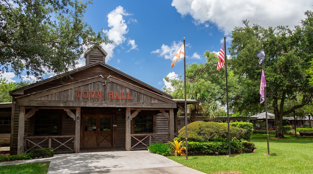 City of Davie Town Hall, historic, old west style wooden building - Davie, Florida, USA