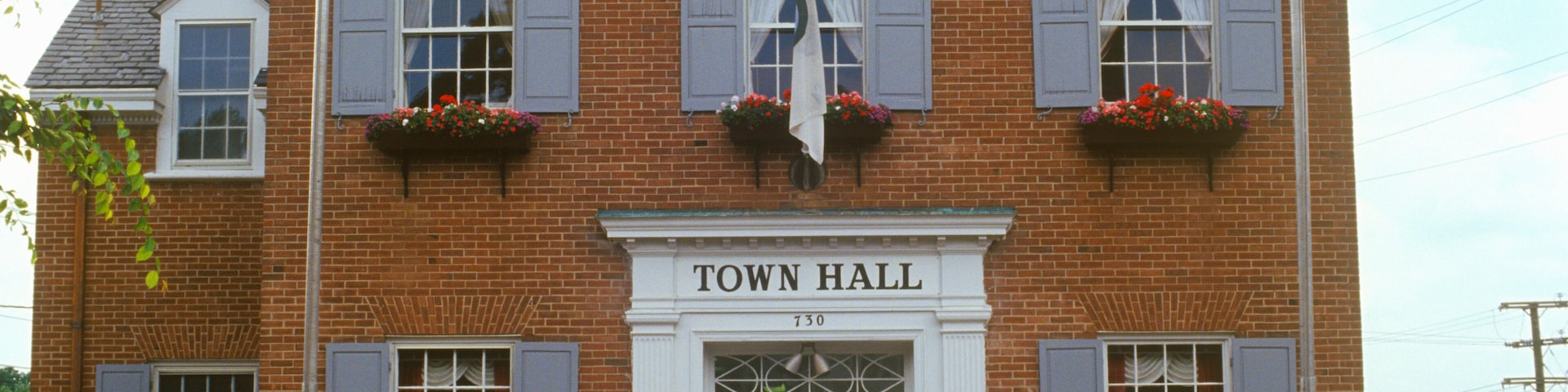 Town Hall building in Herndon, Fairfax County, VA