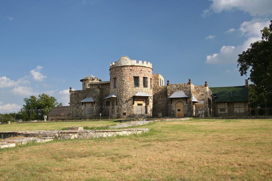 Abandoned Castle With Blue Sky in Rural Texas