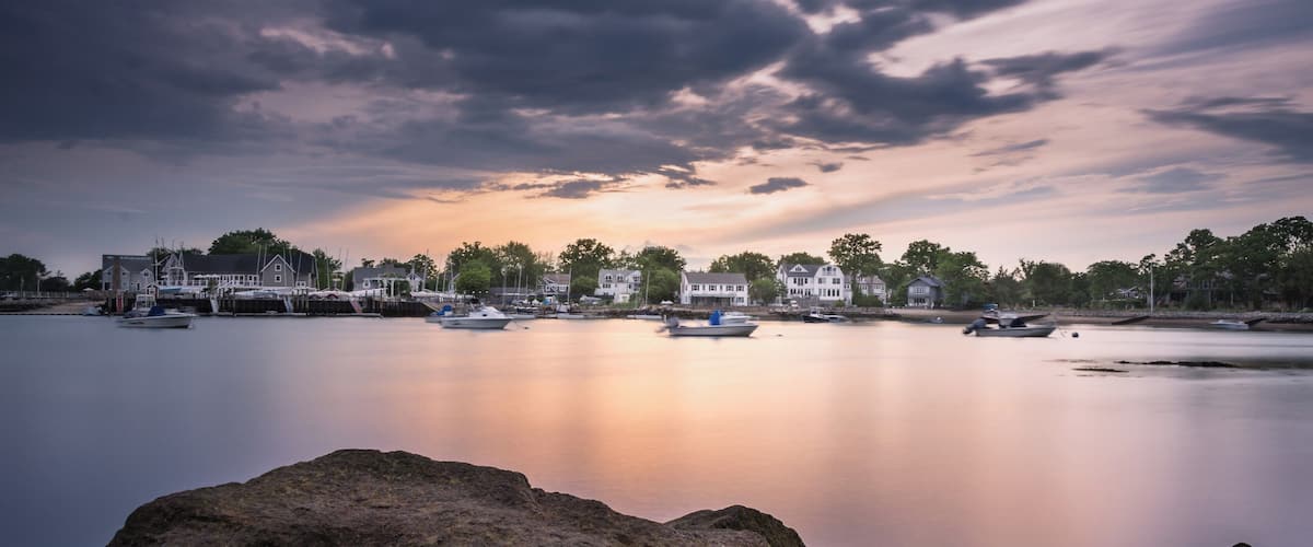 Nice beach, picnic tables.
Park done the street if you don't have the Darien sticker.