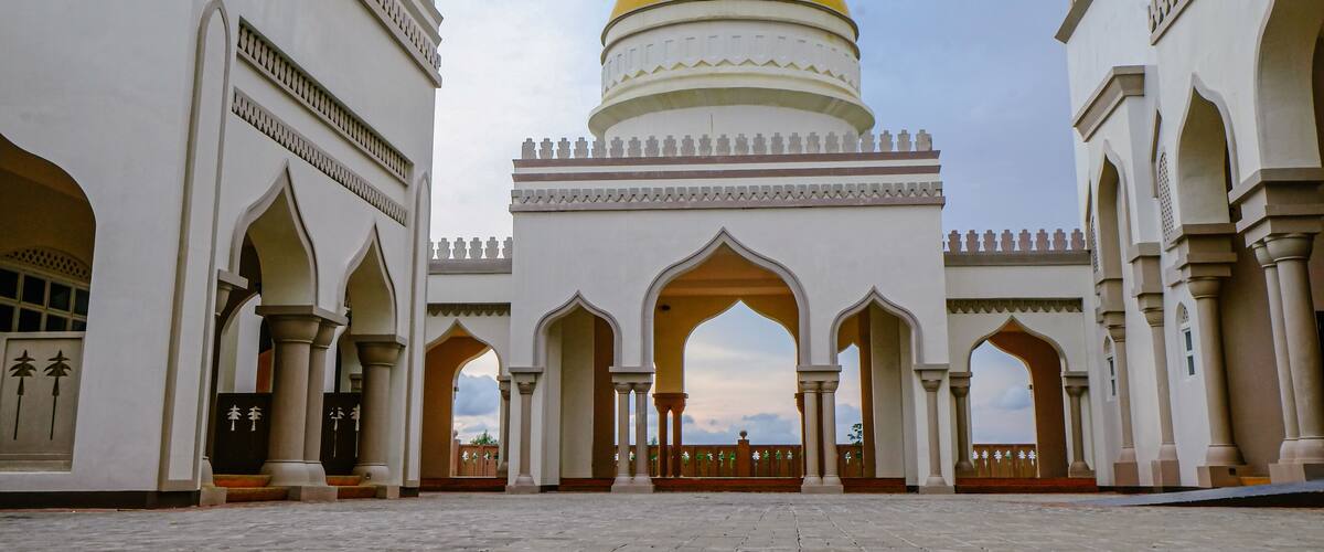 Beautiful outside view of the Cotabato Grand Mosque in Maguindanao, Philippines.