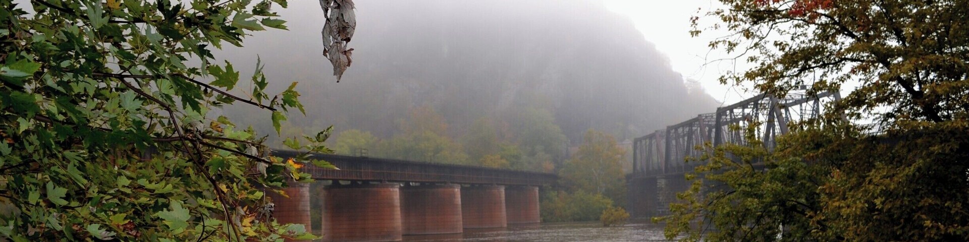 A view of the Potomac River at Harpers Ferry, West Virginia.