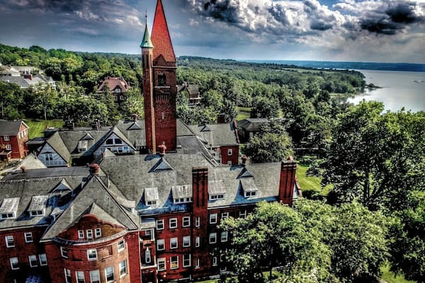 Beautiful Wells College on the shores of Cayuga Lake
