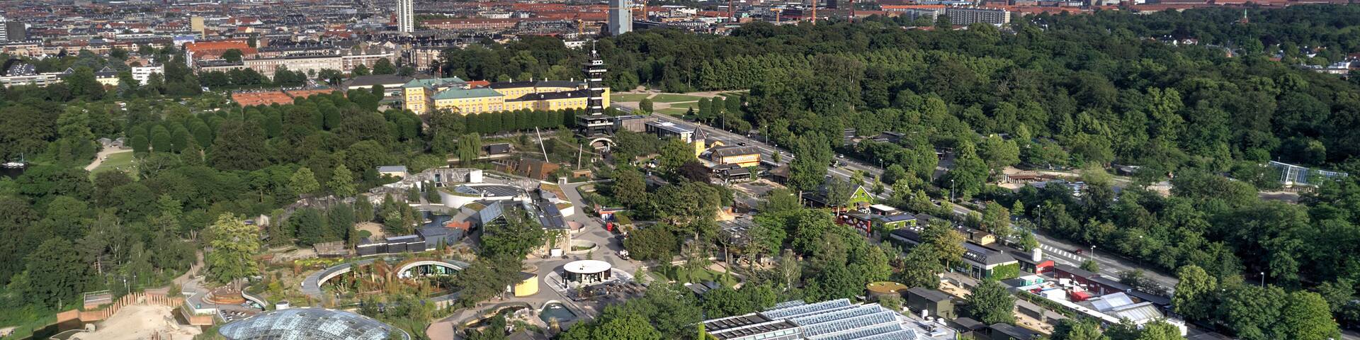 Aerial view of Copenhagen Zoo located in Frederiksberg, Denmark