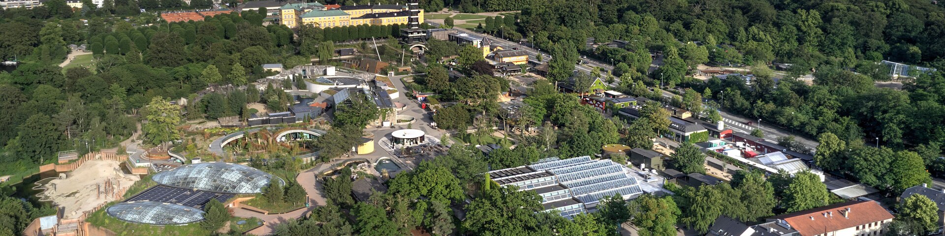 Aerial view of Copenhagen Zoo located in Frederiksberg, Denmark