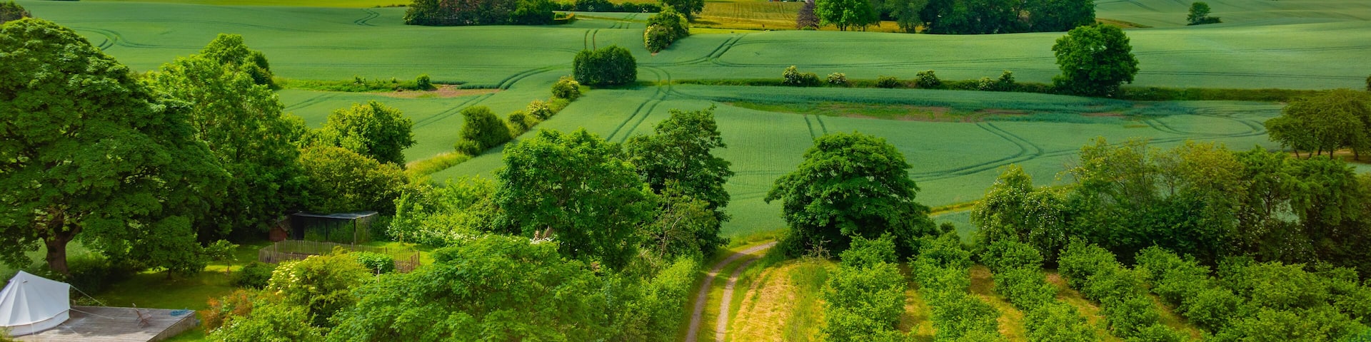Agricultural landscape of Funen island at Denmark