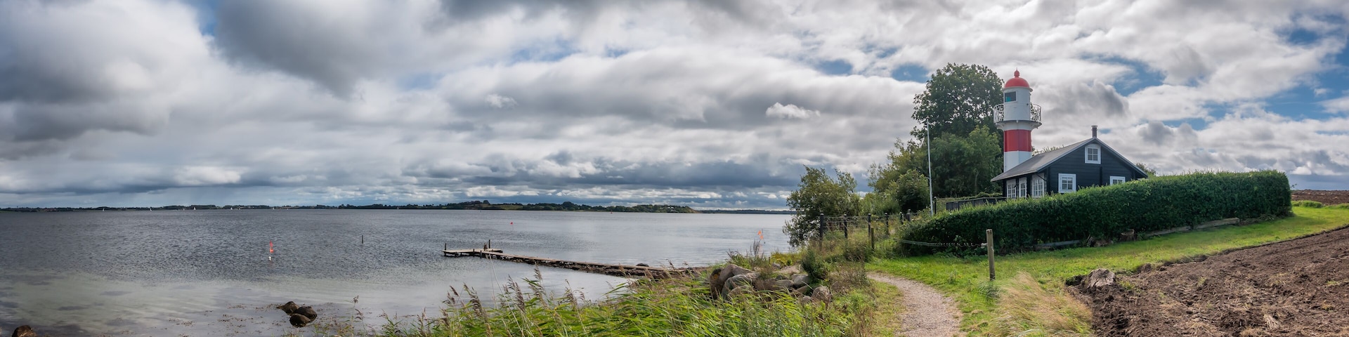 Small lighthouse at Gendarmstien near Egernsund, Denmark