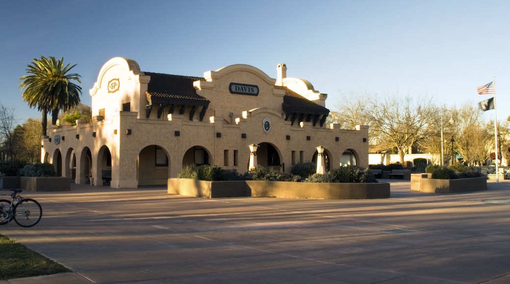 Train depot in Davis California at dawn