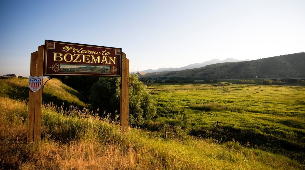 Bozeman featuring tranquil scenes and signage
