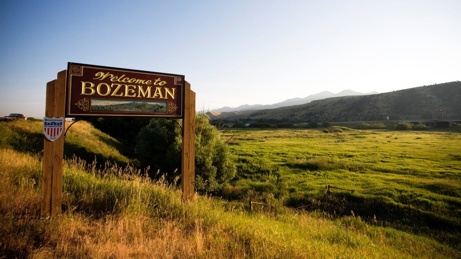 Bozeman featuring tranquil scenes and signage