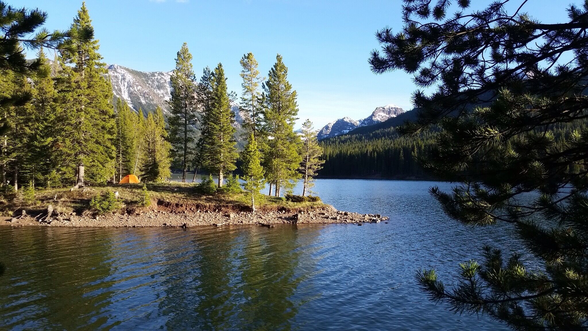 Our campsite. Hyalite Canyon Lake 🌲😍