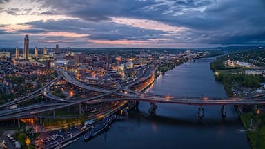 Aerial View of the City Albany, Capitol of the State of New York