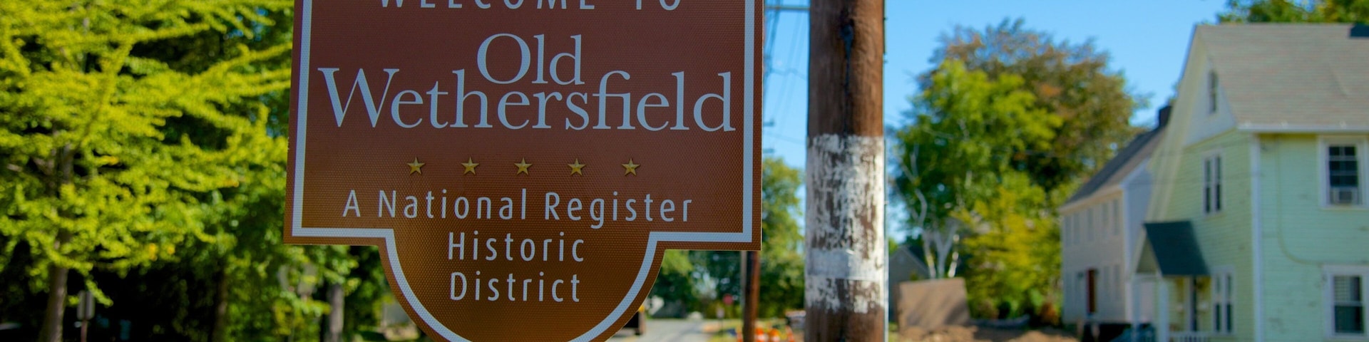 Wethersfield showing signage