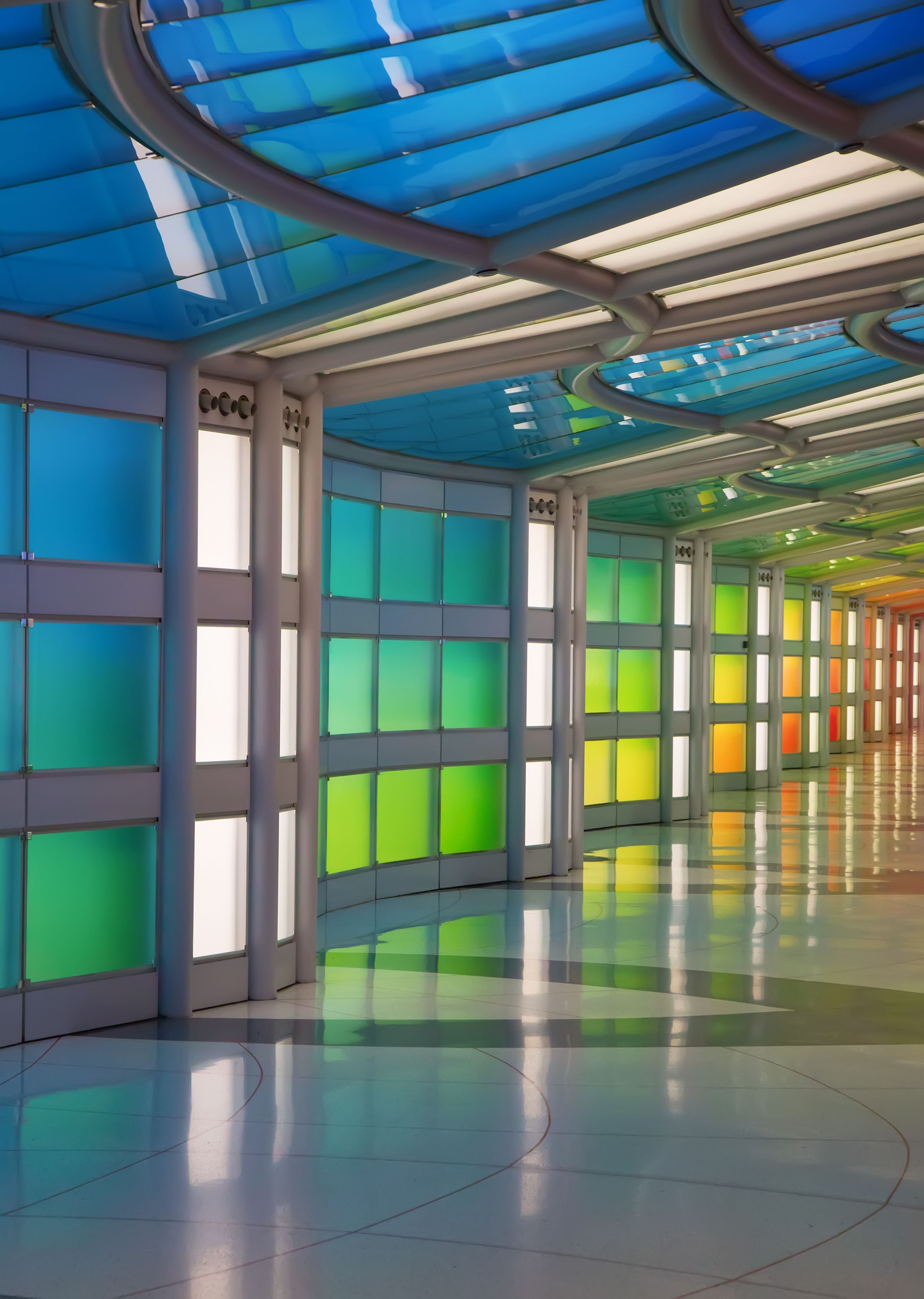 Underground passage in the Chicago O'Hare airport