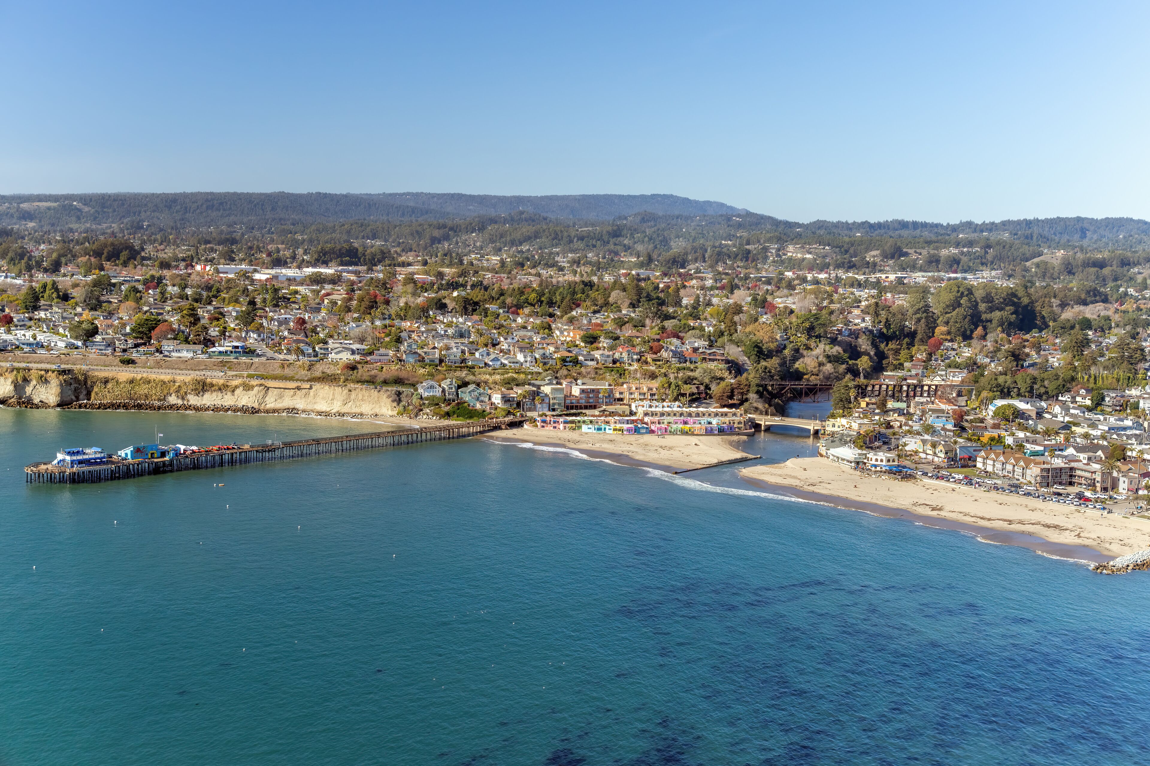 Aerial view of Santa Cruz and Captiola, California