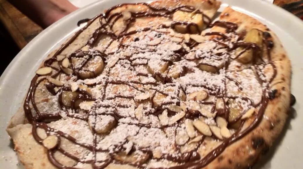 Terrific family vibe and friendly service at this real Italian-style pizza cafe. Pictures here is the Nutella dessert pizza, several of which were devoured by our U14 boys soccer team following the Vegas cup tournament.