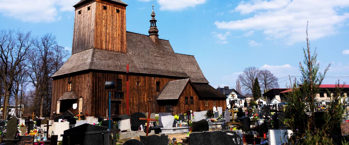 Old wooden church in Cwiklice, Pszczyna County, Silesian Voivodeship, Poland