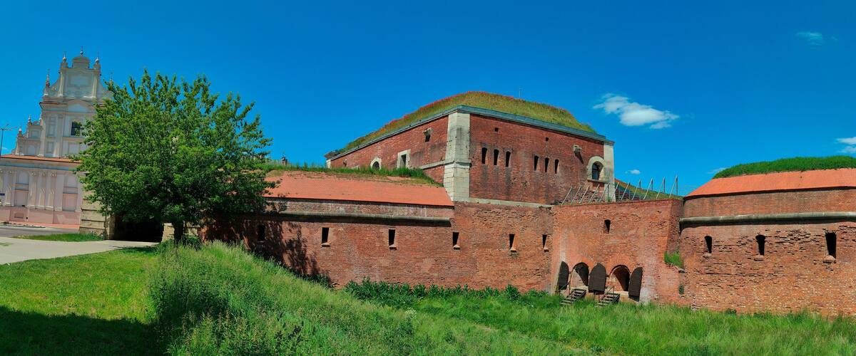 panoramic view of fortifications of the fortress and bastion in Zamosc. Poland