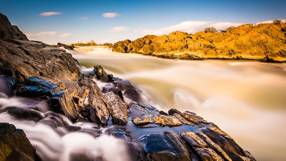 Long exposure of cascades on the Potomac River at Great Falls Pa